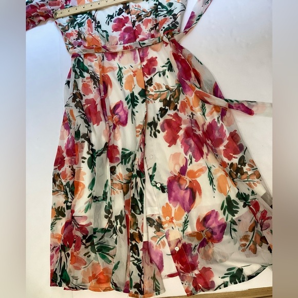Calvin Klein crepe floral dress with built in slip size 4 - Picture 6 of 16